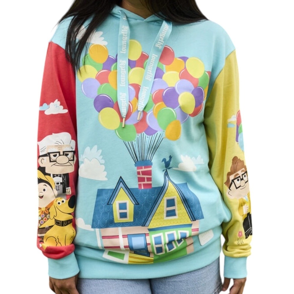 Loungefly Pixar Up 15th Anniversary Color Block Unisex Pullover Hoodie Size 2XL